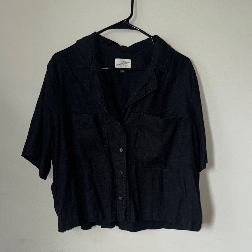 Universal Thread Charcoal Button-Up Blouse